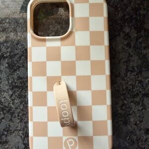 Loopy Case Beige and White Checkered Phone Case